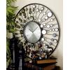 image:imageDeco 79 Metal Starburst Radial Wall Clock with Mirrored Accents 26 x 2 x 26 Black