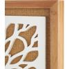 image:imageDeco 79 Wood Floral Decorative Wall Clock for Home with White Cutout Board Hanging Clock 32 x 2 x 32 BrownBrown
