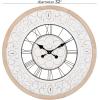 image:imageDeco 79 Wood Floral Decorative Wall Clock for Home with White Cutout Board Hanging Clock 32 x 2 x 32 BrownWhite