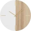 image:imageCosmoLiving by Cosmopolitan Wood Round Wall Clock with Marble Side 24 x 2 x 24 BrownBrown
