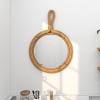 image:imageDeco 79 Jute Rope Room Wall Mirror Small Twisted Rope Entryway Mirror with Handle Wall Mounted Mirror 23 x 2 x 34 Brown