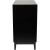 image:imageDeco 79 Wood Room Cabinet 1 Shelf and 2 Door Storage Cabinet with Cane Front Doors and Gold Handles Accent Cabinet 36 x 18 x 36 Black
