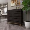 image:imageDeco 79 Wooden Geometric Room Cabinet 1 Shelf and 2 Doors Storage Cabinet Accent Cabinet 39 x 16 x 37 BrownAccent Cabinet 39 x 16 x 37