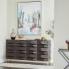image:imageDeco 79 Wooden Geometric Room Cabinet 1 Shelf and 2 Doors Storage Cabinet Accent Cabinet 39 x 16 x 37 BrownAccent Cabinet 63 x 17 x 32