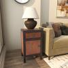 image:imageDeco 79 Wooden Room Cabinet 1 Drawer 1 Shelf and 1 Door Storage Cabinet Accent Cabinet 16 x 13 x 26 Dark Brown