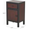 image:imageDeco 79 Wooden Room Cabinet 1 Drawer 1 Shelf and 1 Door Storage Cabinet Accent Cabinet 16 x 13 x 26 Dark Brown