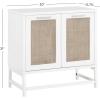 image:imageDeco 79 Wooden Room Cabinet 2 Door Storage Cabinet with Brown Woven Rattan Doors and Metal Base Accent Cabinet 30 x 16 x 31 WhiteWhite