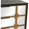 image:imageDeco 79 Wooden Room Cabinet 3 Drawer Storage Cabinet with Mirrored Front Accent Cabinet 32 x 16 x 32 GoldBlack