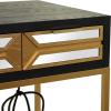 image:imageDeco 79 Wooden Room Cabinet 3 Drawer Storage Cabinet with Mirrored Front Accent Cabinet 32 x 16 x 32 GoldBlack