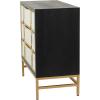 image:imageDeco 79 Wooden Room Cabinet 3 Drawer Storage Cabinet with Mirrored Front Accent Cabinet 32 x 16 x 32 GoldBlack