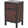 image:imageDeco 79 Wooden Room Cabinet 1 Drawer 1 Shelf and 1 Door Storage Cabinet Accent Cabinet 16 x 13 x 26 Dark Brown