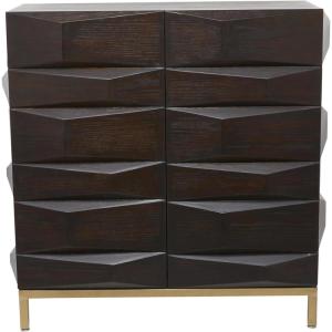 image:imageDeco 79 Wooden Geometric Room Cabinet 1 Shelf and 2 Doors Storage Cabinet Accent Cabinet 39 x 16 x 37 BrownAccent Cabinet 39 x 16 x 37