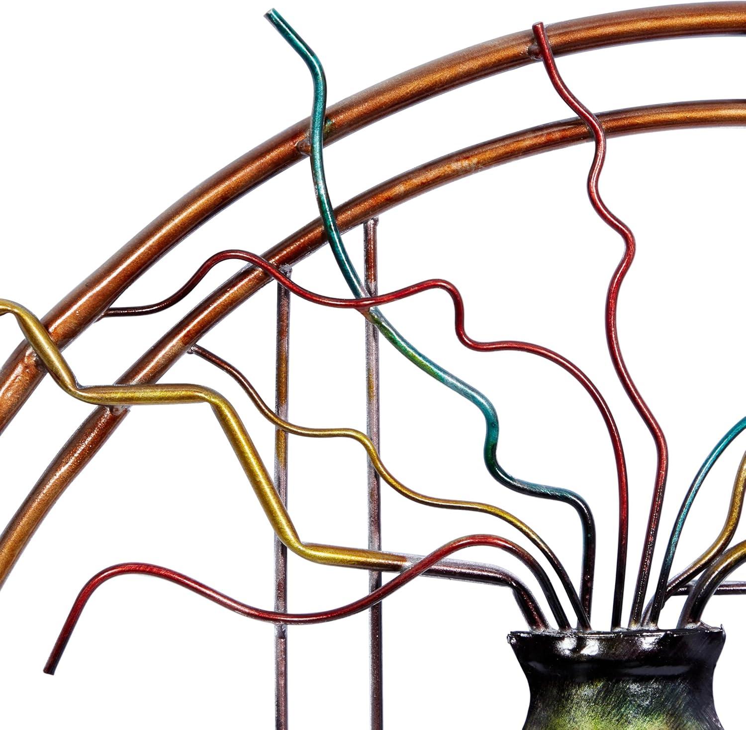 image:imageDeco 79 Metal Abstract Home Wall Decor Wall Sculpture with Vase Details Wall Art 24 x 22 x 1 Multi Colored