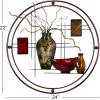 image:imageDeco 79 Metal Abstract Home Wall Decor Wall Sculpture with Vase Details Wall Art 24 x 22 x 1 Multi Colored
