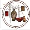 image:imageDeco 79 Metal Abstract Home Wall Decor Wall Sculpture with Vase Details Wall Art 24 x 22 x 1 Multi Colored