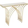 image:imageDeco 79 Metal Geometric Console Table with Mirrored Glass Top 41 x 12 x 31 Gold