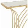 image:imageDeco 79 Metal Geometric Console Table with Mirrored Glass Top 41 x 12 x 31 Gold