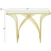 image:imageDeco 79 Metal Geometric Console Table with Mirrored Glass Top 41 x 12 x 31 Gold