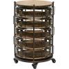 image:imageDeco 79 Metal Kitchen Storage Cart Rolling Circular 6 Shelf with Adjustable Shelves 17 x 17 x 28 Brown
