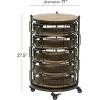 image:imageDeco 79 Metal Kitchen Storage Cart Rolling Circular 6 Shelf with Adjustable Shelves 17 x 17 x 28 Brown