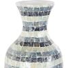 image:imageDeco 79 Mother of Pearl Shell Handmade Decorative Vase Mosaic Centerpiece Vase with White Interior Flower Vase for Home Decoration 7 x 7 x 20 Blue