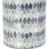 image:imageDeco 79 Mother of Pearl Shell Handmade Decorative Vase Mosaic Centerpiece Vase with White Interior Flower Vase for Home Decoration 7 x 7 x 20 Blue