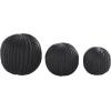image:imageDeco 79 Teak Wood Handmade Decorative Orbs amp Vase Filler Carved Decorative Balls with Wavy Ridges Set of 3 Vase Filler 6 5 4 H BlackBlack