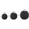 image:imageDeco 79 Teak Wood Handmade Decorative Orbs amp Vase Filler Carved Decorative Balls with Wavy Ridges Set of 3 Vase Filler 6 5 4 H BlackBlack