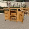 image:imageDeco 79 Teak Wood Indoor Outdoor Folding Bar with Expandable Sides 70 x 24 x 41 BrownBrown