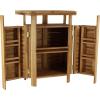 image:imageDeco 79 Teak Wood Indoor Outdoor Folding Bar with Expandable Sides 70 x 24 x 41 BrownBrown