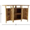image:imageDeco 79 Teak Wood Indoor Outdoor Folding Bar with Expandable Sides 70 x 24 x 41 BrownBrown