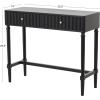 image:imageDeco 79 Wood Handmade Living Room Console Table 2 Drawer Table with Gold Handles Entryway Table 36 x 14 x 30 Black