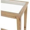 image:imageDeco 79 Wood Slim Natural 1 Shelf Console Table with Glass Top and Rattan Shelf 47 x 14 x 32 Brown