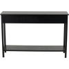 image:imageDeco 79 Wooden Handmade Living Room Console Table 3 Drawers Table with Gold Handles Entryway Table 47 x 13 x 32 Black