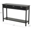 image:imageDeco 79 Wooden Handmade Living Room Console Table 3 Drawers Table with Gold Handles Entryway Table 47 x 13 x 32 Black