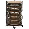 image:imageDeco 79 Metal Kitchen Storage Cart Rolling Circular 6 Shelf with Adjustable Shelves 17 x 17 x 28 Brown