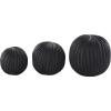 image:imageDeco 79 Teak Wood Handmade Decorative Orbs amp Vase Filler Carved Decorative Balls with Wavy Ridges Set of 3 Vase Filler 6 5 4 H BlackBlack