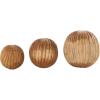 image:imageDeco 79 Teak Wood Handmade Decorative Orbs amp Vase Filler Carved Decorative Balls with Wavy Ridges Set of 3 Vase Filler 6 5 4 H BlackBrown