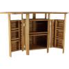 image:imageDeco 79 Teak Wood Indoor Outdoor Folding Bar with Expandable Sides 70 x 24 x 41 BrownBrown