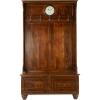 image:imageDeco 79 Wood Coat Rack with Clock and Hooks 46 x 19 x 78 Brown
