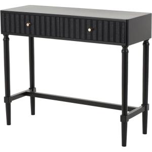 image:imageDeco 79 Wood Handmade Living Room Console Table 2 Drawer Table with Gold Handles Entryway Table 36 x 14 x 30 Black