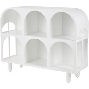 image:imageDeco 79 Wooden Handmade Living Room Console Table 2 Drawer Table with Silver Knobs Entryway Table 55 x 16 x 34 WhiteWhite