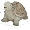 image:imageDeco 79 Polystone Turtle Decorative Garden Sculpture Indoor Outdoor Garden Statue with Stone Mosaic Design Outdoor Sculpture 14 x 11 x 10 White