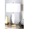 image:imageDeco 79 Glass Table Lamp with Square Shade 18 x 10 x 31 White