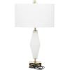 image:imageDeco 79 Glass Table Lamp with Square Shade 18 x 10 x 31 White
