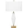 image:imageDeco 79 Glass Table Lamp with Square Shade 18 x 10 x 31 White