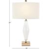 image:imageDeco 79 Glass Table Lamp with Square Shade 18 x 10 x 31 White