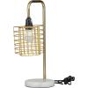 image:imageDeco 79 Metal Desk Lamp with Open Wire Frame and Marble Base 9 x 13 x 20 Gold20 H