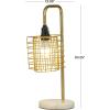 image:imageDeco 79 Metal Desk Lamp with Open Wire Frame and Marble Base 9 x 13 x 20 Gold20 H