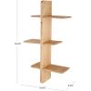 image:imageDeco 79 Wood Handmade Room Wall Shelf Floating Shelves with Various Sizes Set of 3 Display Shelves 30 24 24 W Light BrownLight Brown
